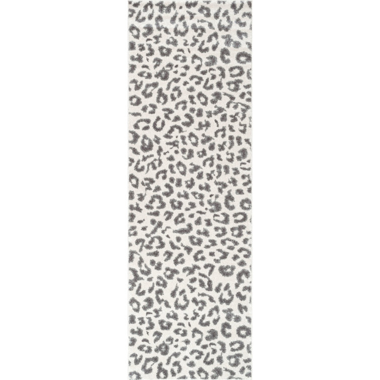 Ruiz Modern Leopard Print Performance Gray Rug
