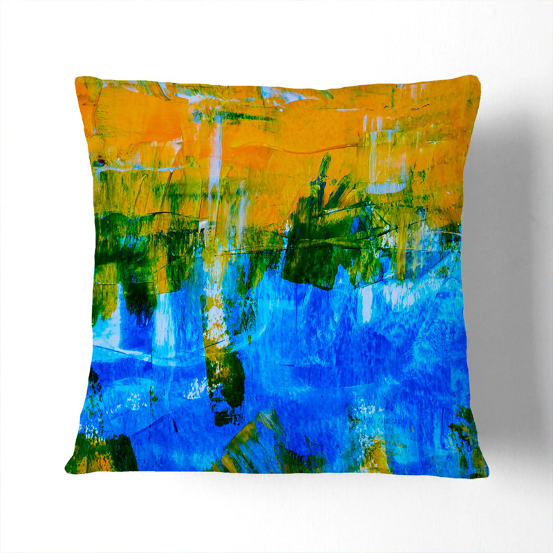 Abstract Square Throw Cushion, 40 x 40 cm, White