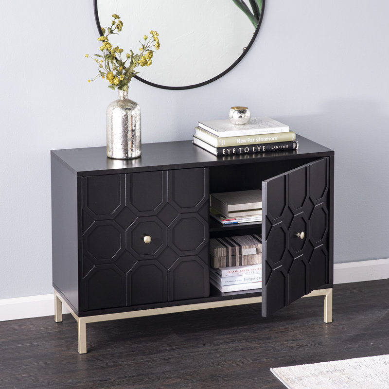 Armoire d'appoint à deux portes, Noir