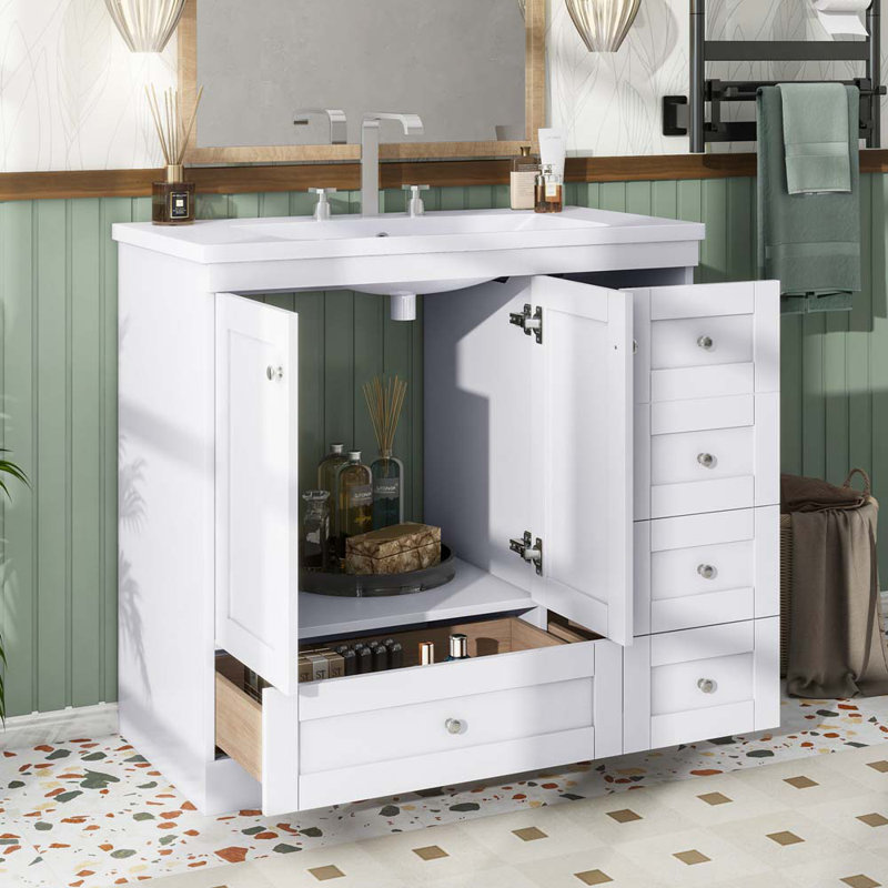 Ensemble de meuble-lavabo simple 35,8 po avec plateau Shanégal