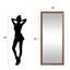 Miroir pleine grandeur 67 x 25 à grain de bois avec cadre en polyuréthane durable sans cuivre et verre d'argent-129910980-129992615