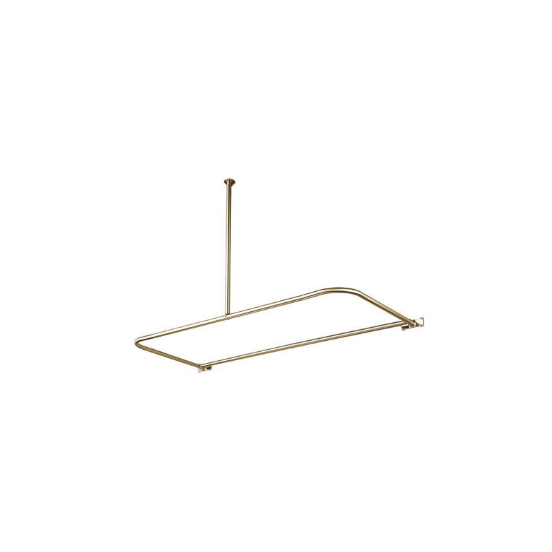 Kingston Brass Vintage 61-Inch D-Shaped Shower Curtain Rod, Brushed Nickel