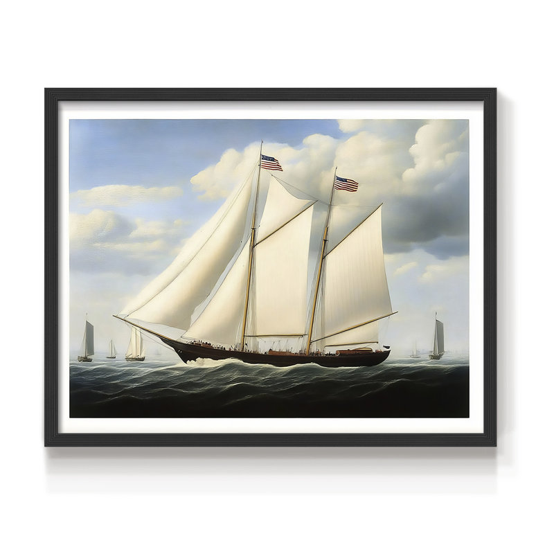 Nautical Series-CXLVIII -Framed Print - Restickable, Black, 16" H x 20" W