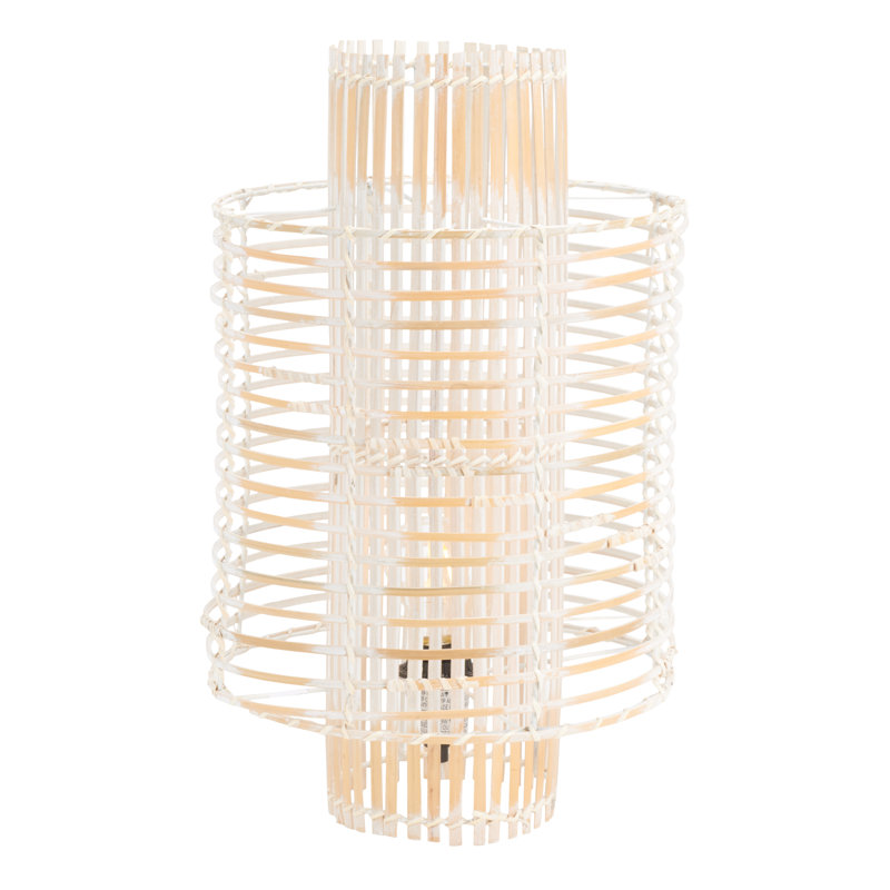 Lozko Wicker/Rattan Table Lamp, White Washed