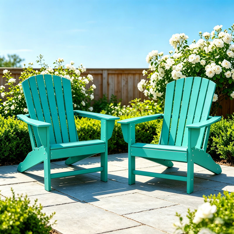 Hdpe Outdoor Adirondack Chair (Set Of 2), Teal