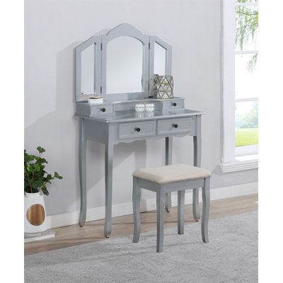 Bureau de coiffeuse avec tabouret