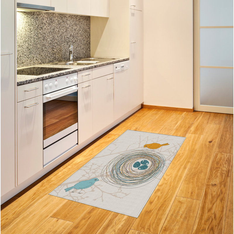 Birds High Density Long Fiber Poly Threads Decorative Area Rug Carpet, Rectangle 2'7" x 5'