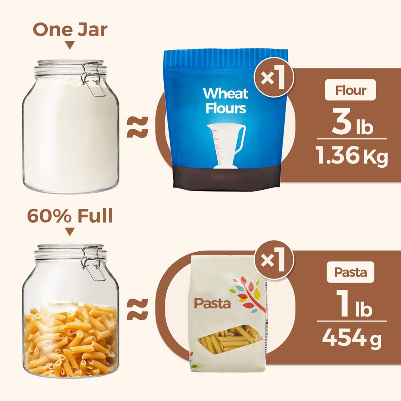 Glass Jars with Airtight Lid 86 oz