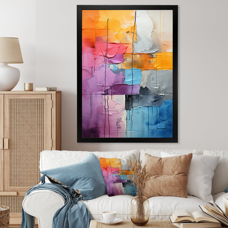 " Collage Explorations I ", Black Picture Framed, 20" H x 12" W x 1" D