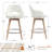 Lovetro  Mid Century Modern Open Back Faux Leather Upholstered Swivel Counter Stool with Wire Brushed Solid Wood Legs-230327092