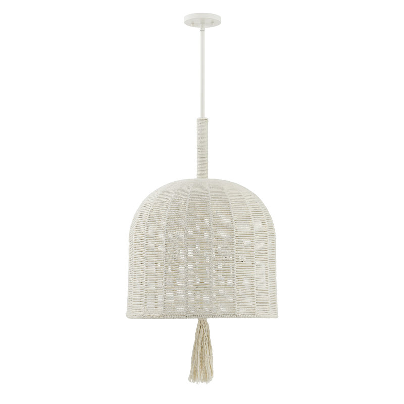 Lunara 3-Light Pendant in Cotton by Breegan Jane, 33"H x 20"W, 5