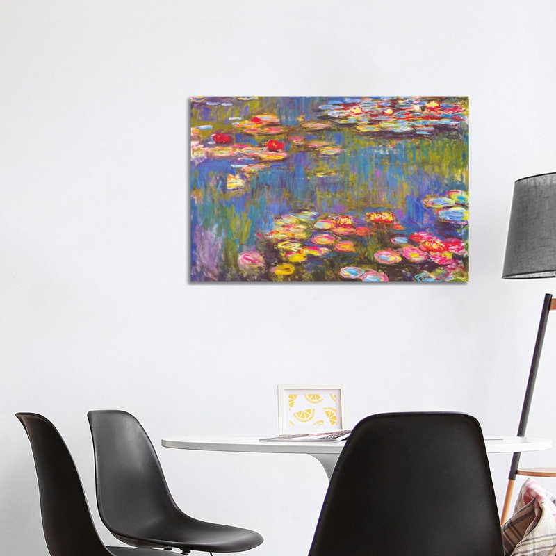 Water Lilies, 1916 by Claude Monet - Painting on Canvas, No Frame, 101.6 cm H x 66.04 cm W x 3.175 cm D