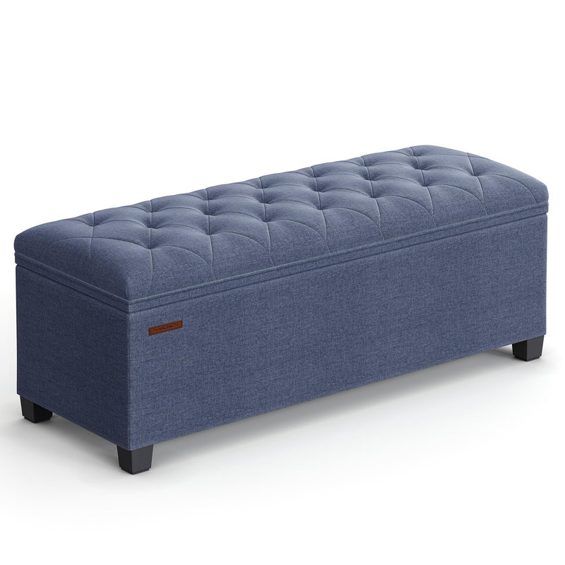 Repose-pieds avec repose-pieds avec rangement et repose-pieds, Bleu