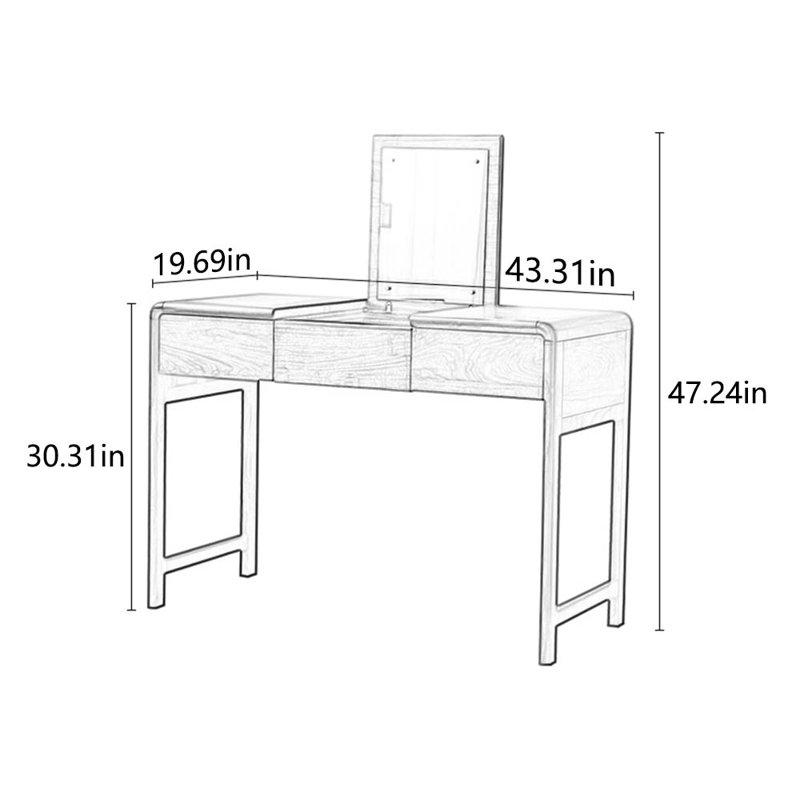 Black walnut solid wood clamshell dresser
