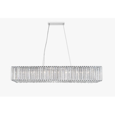 11 - Light Crystal Linear LED Pendant with Crystal Accents