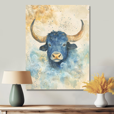 Dynamic Portrait Of Yak Animal I - Yaks Metal Wall Decor, Modern Metal Print