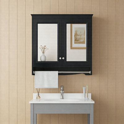 Armoire de toilette 3 en 1, armoire à pharmacie murale de 30 po avec tablettes réglables, portes à fermeture douce et miroir haute définition