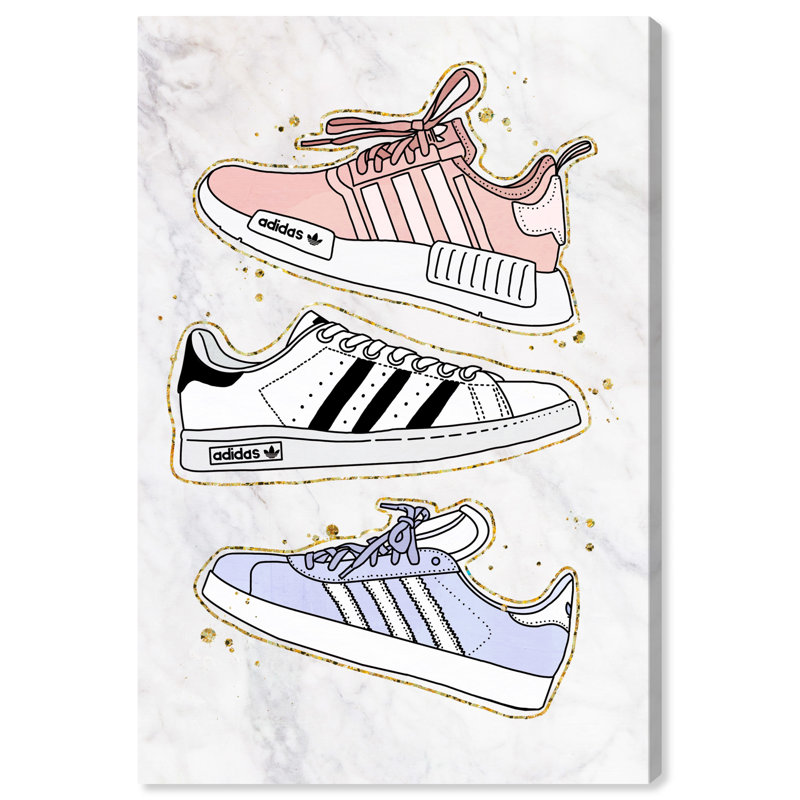 Espadrilles pastel - impression sur toile, Toile tendue, H 54 po x l 36 po
