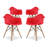 Modholic Eiffel Armchair With Wood Legs, Red (Set Of 2)-424585841-439767447