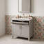 Meuble-lavabo autoportant avec lavabo en céramique, tablette réglable, portes à fermeture en douceur et supports de porte de rangement