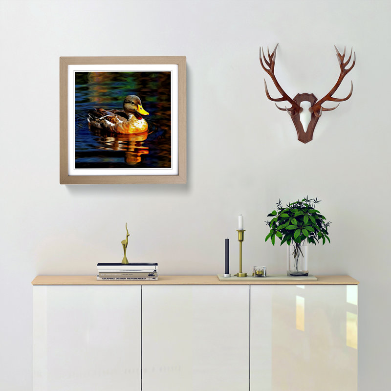 Single Picture Frame Print on Wood, Oak
