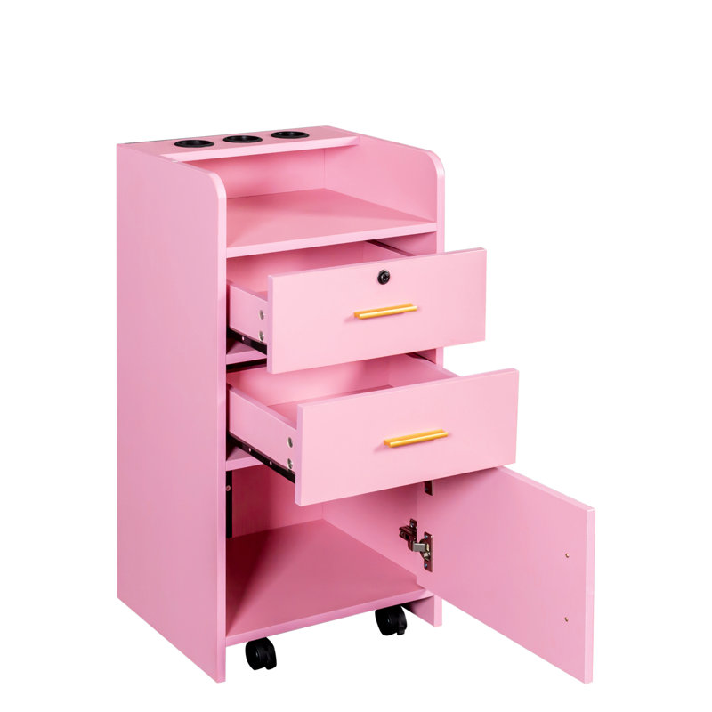 Rangement cosmétique tendance pour la maison - 2 tiroirs et 1 armoire - Spacieux - Idéal pour les salons de beauté