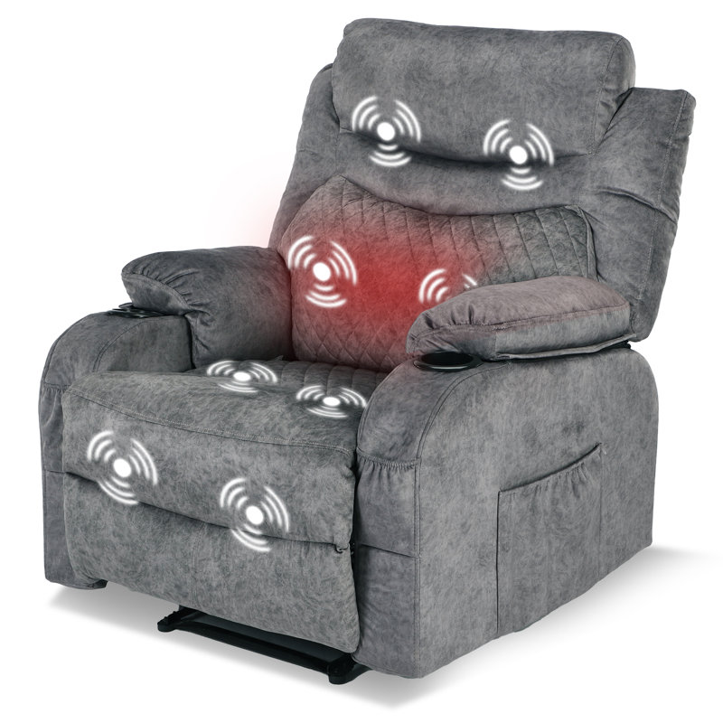 Fauteuil inclinable manuel standard de 36,43 po, Velours gris