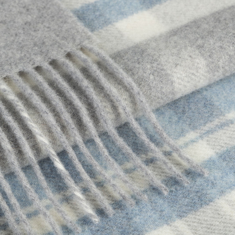 Odelina Blanket Made Of Cashmere And Merino Wool, Gray/Blue
