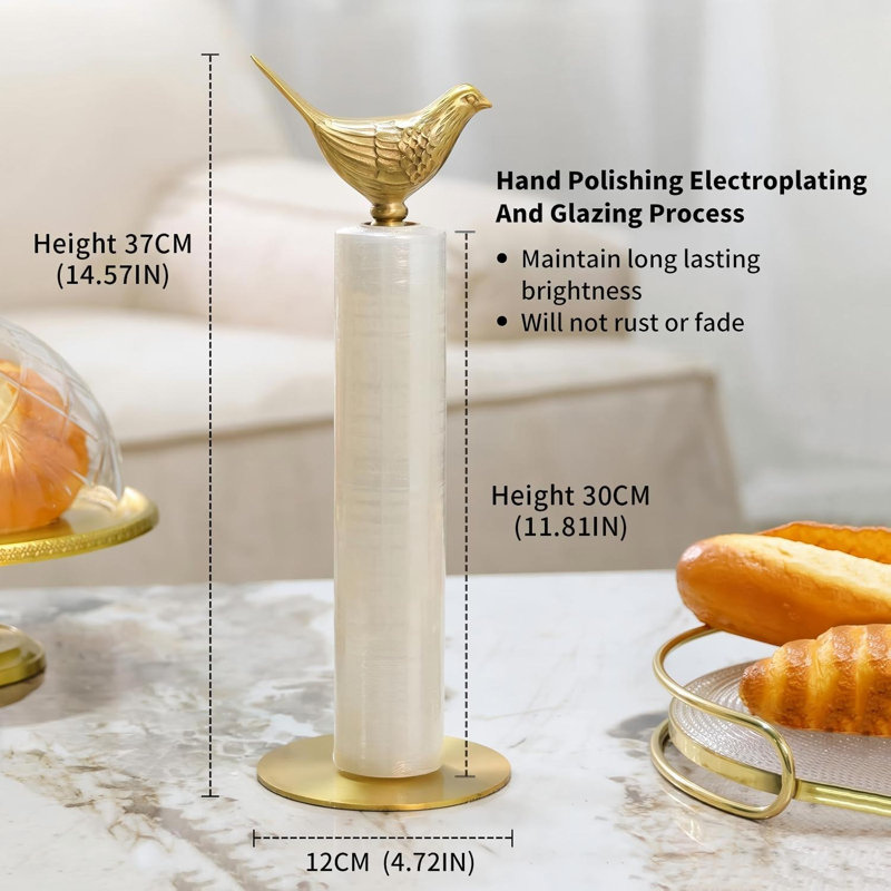 Luxueux comptoir à essuie-tout doré, porte-essuie-tout en laiton pour la cuisine, décoration unique en forme d'oiseau doré - Décoration intérieure robuste, durable et élégante pour la cuisine