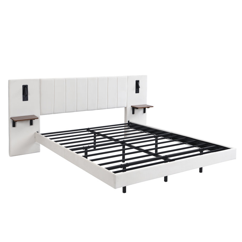 Upholstered Bed, Kingsize (5'), White