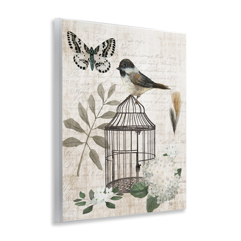 Plaque murale rétro "Menagerie Bird Florals", design par Nan