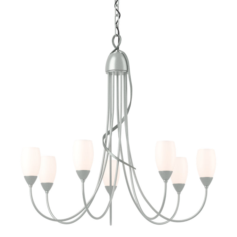 Flora 7 - Light Shaded Classic/Traditional Chandelier, Vintage Platinum