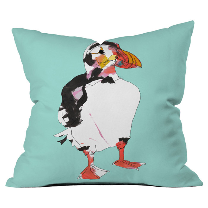 Coussin extérieur Casey Rogers Puffin, 26 po x 26 po