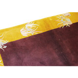 Hand Knotted Wool Area Rug in Aubergine And Gold