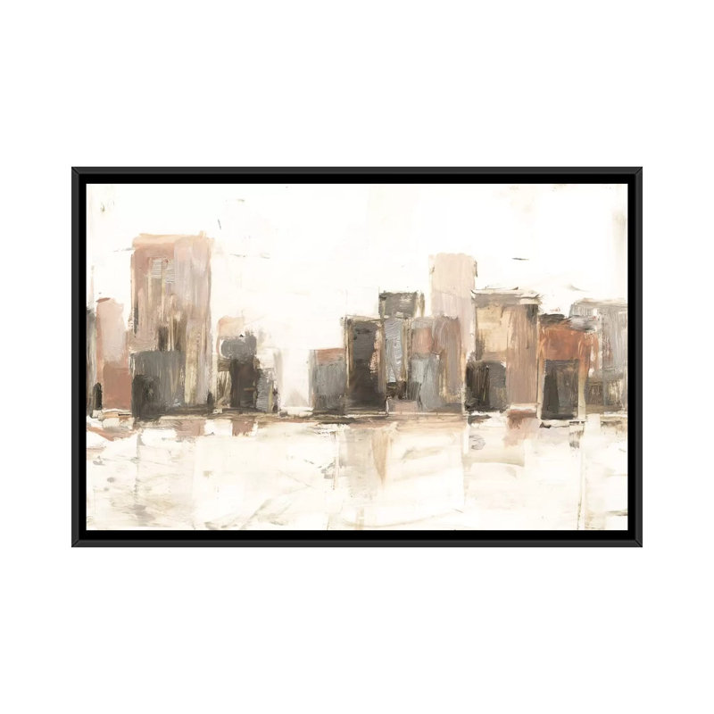 «City Vista II» par Ethan Harper - reproduction d'art, Pas de tapis, H 32 po x l 48 po x 1,5 po, Toile avec cadre noir