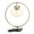 Andreaz Metal Circular Framed Gold Accent Lamp with Hanging Glass Shade