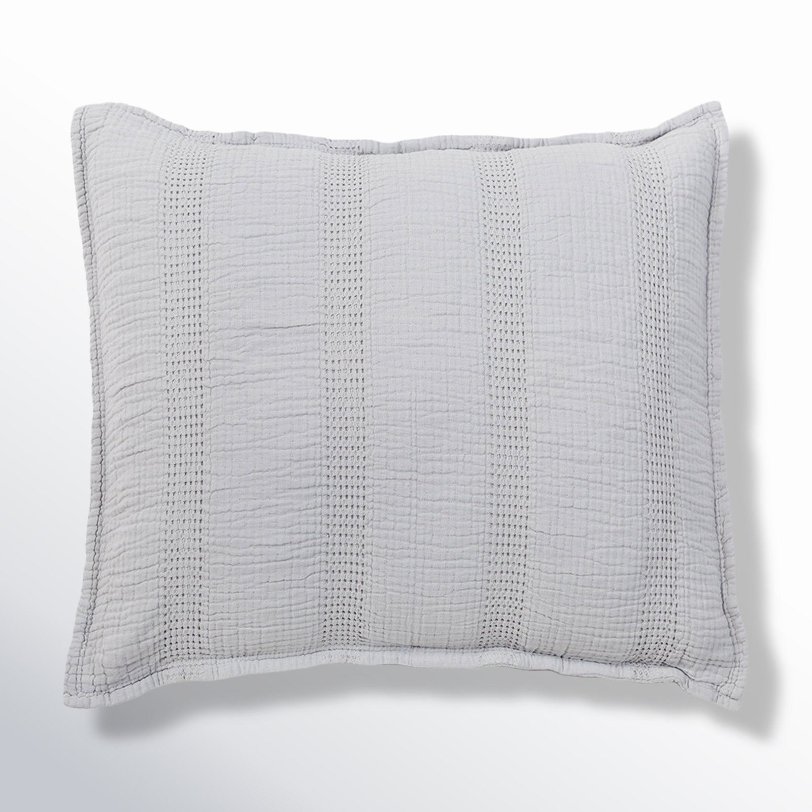 Nantucket Gray/White/Midnight Piece Sham, Gray, Euro