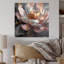 Marbre rose doré pivoine fleur III - marbre abstrait acrylique, art mural-1465257571