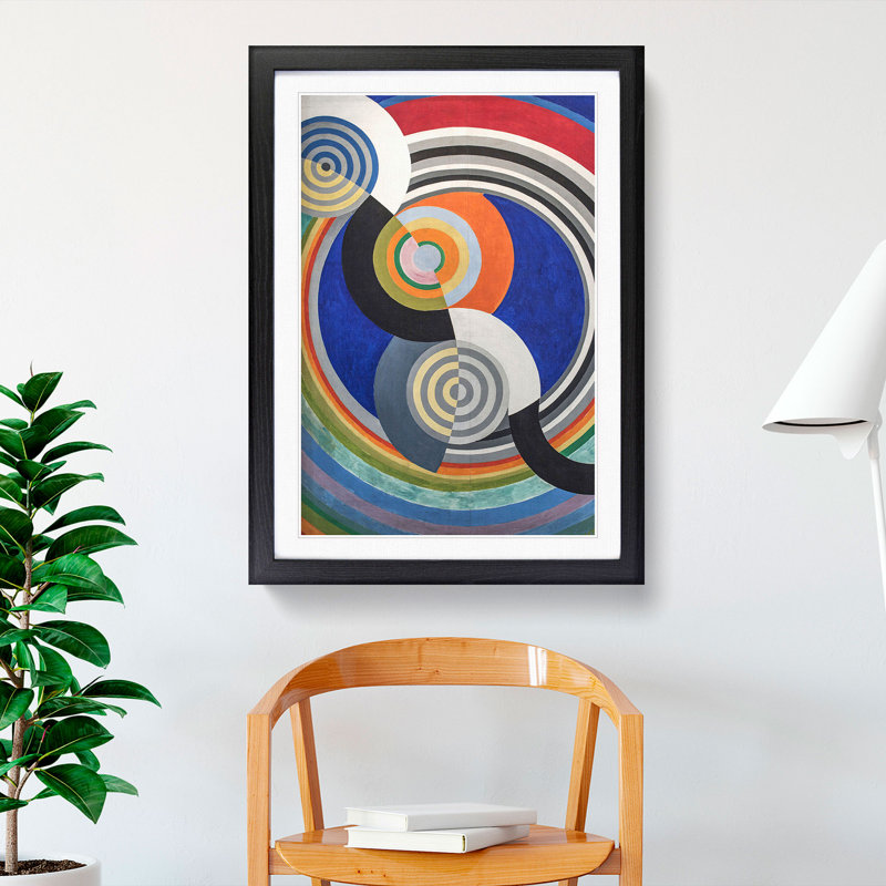 Rhythm Vol.2 by Robert Delaunay - Picture Frame Painting, 65cm H x 48cm W x 2cm D, Black Framed