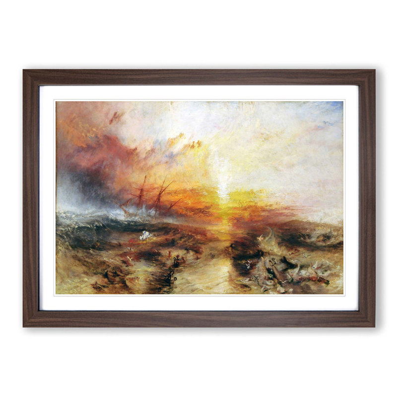 Typhoon Coming by J.M.W. Turner - Single Picture Frame Painting, Walnut