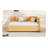 Modern Yellow Full Size Upholstered Daybed with Twin Trundle, Linen Sofa Bed Frame No Box Spring Needed for Guest Room-481874857