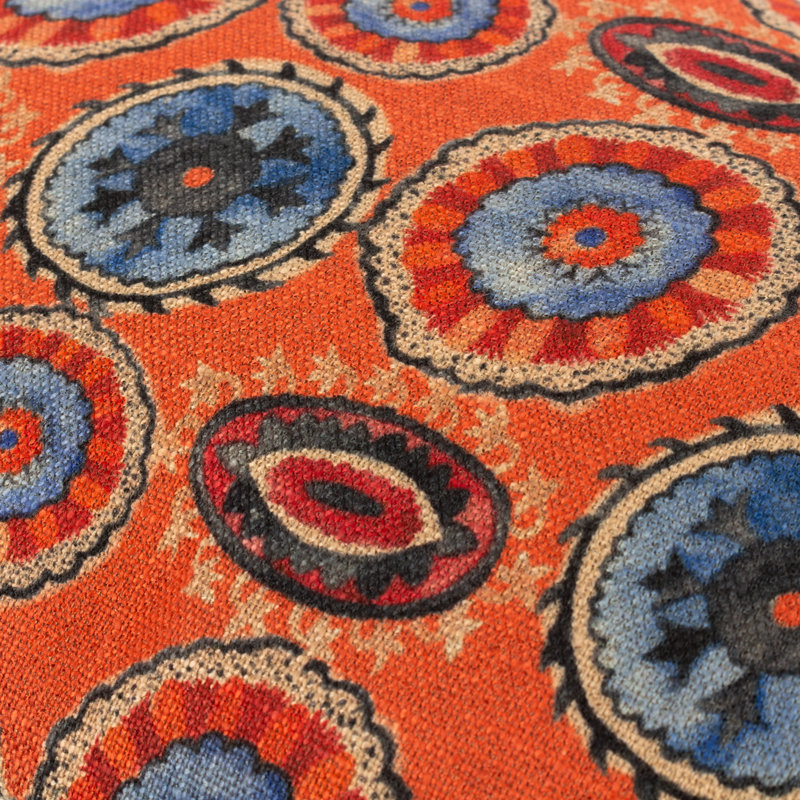 Akamba Paisley Square Cushion, Orange