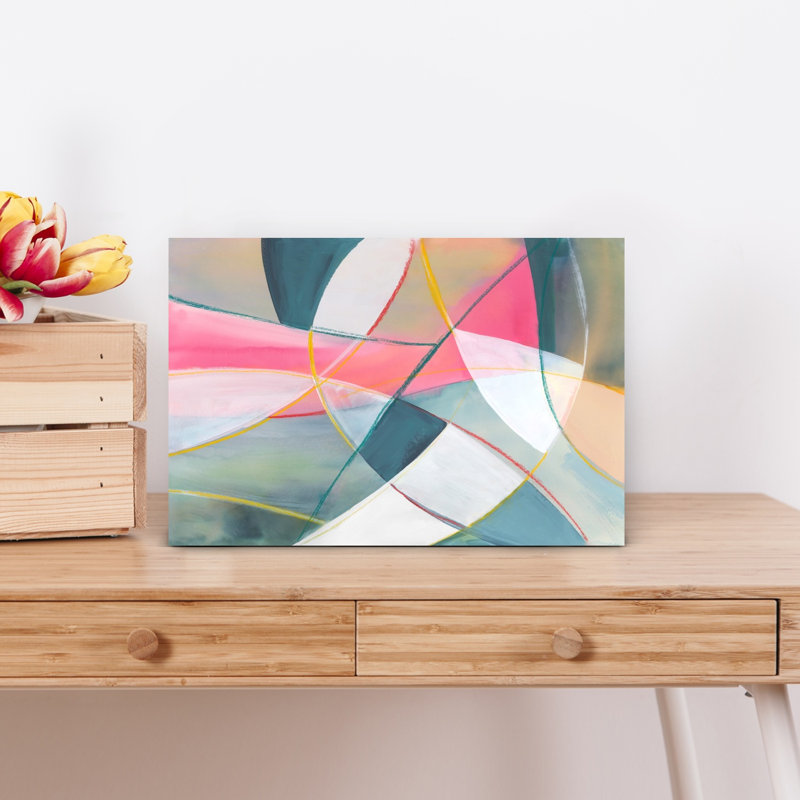 «Geometric Harmony In Motion», art mural contemporain abstrait, H 12 po x l 18 po