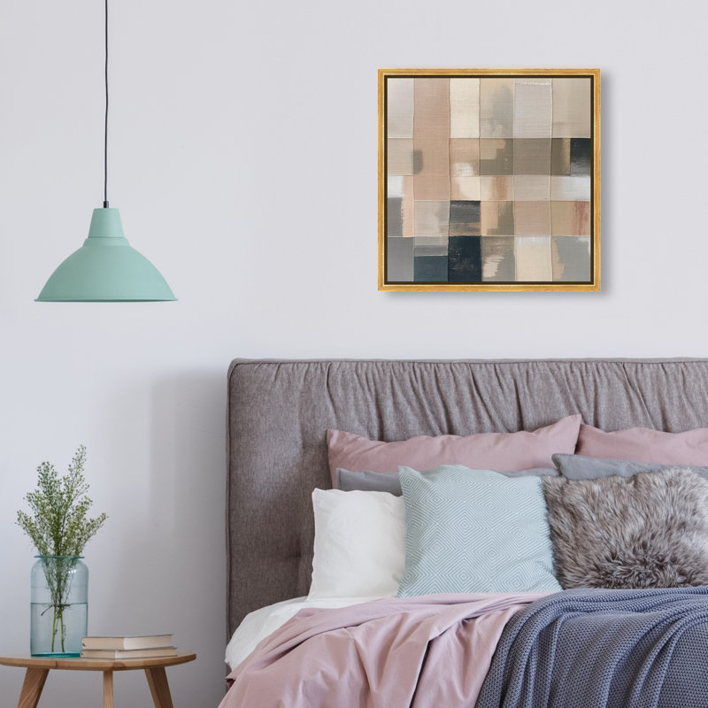 Boxed in Ebony I Canvas Abstract Print by Oliver Gal, Black Frame, 12 x 12, 17"H x 17"W, Gold Frame