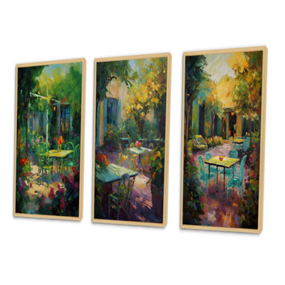 " Romantic Picknick In Luscious Italian Garden I " 3 - Pieces