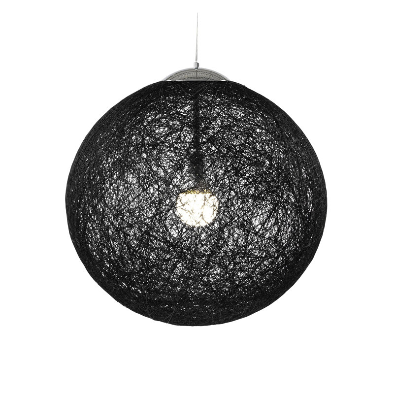 Shukura 1-Light Sphere Pendant | Modern Industrial Globe Ceiling Fixture by 17 Stories, Black