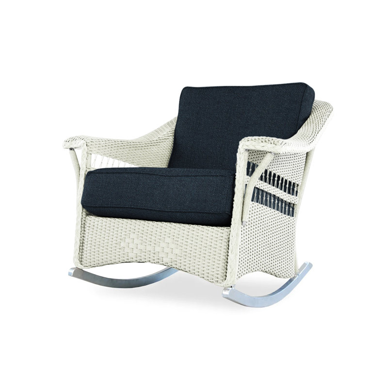 Nantucket Outdoor Rocker Chair, Sandberg Navy, Ivory
