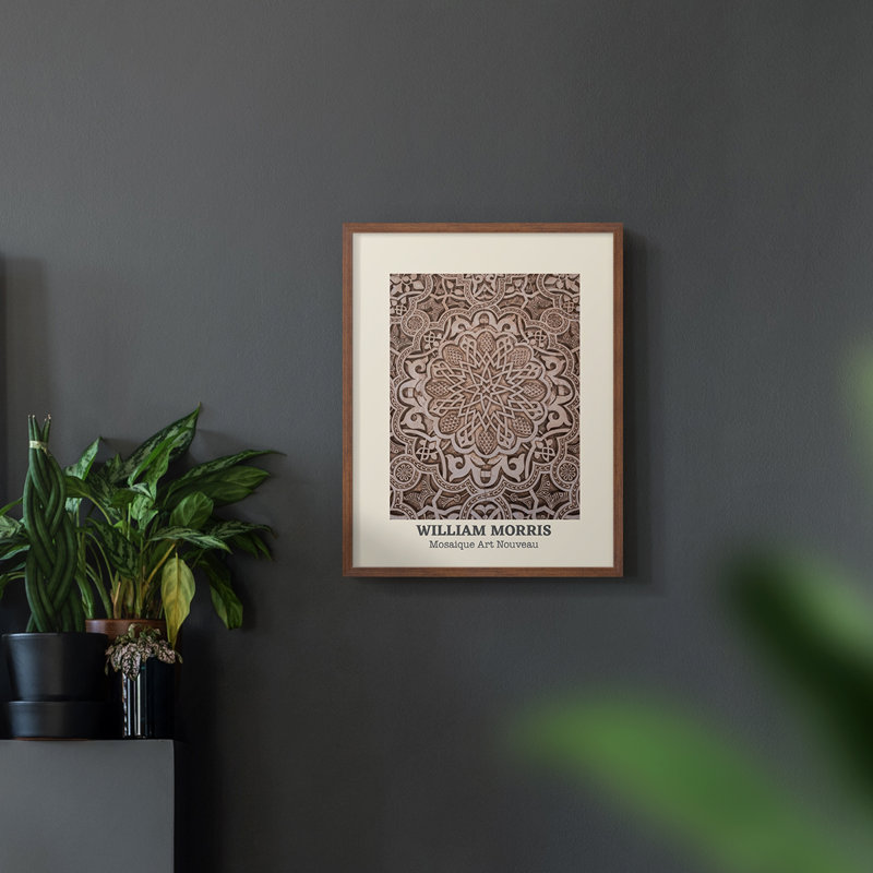 William Morris, reproduction encadrée CCXV, Noyer, H 14 po x l 11 po