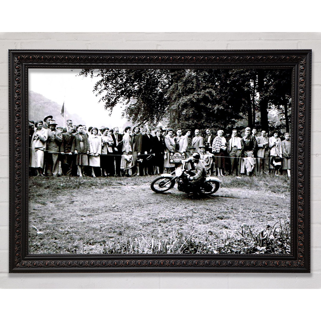 Vintage Motorcross Crowd - Einzelner Bilderrahmen Kunstdrucke