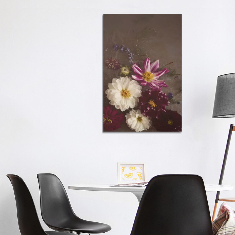 Dark Dalias Final by Mandy Lynne - Wrapped Canvas Print, 101.6 cm H x 66.04 cm W x 1.91 cm D